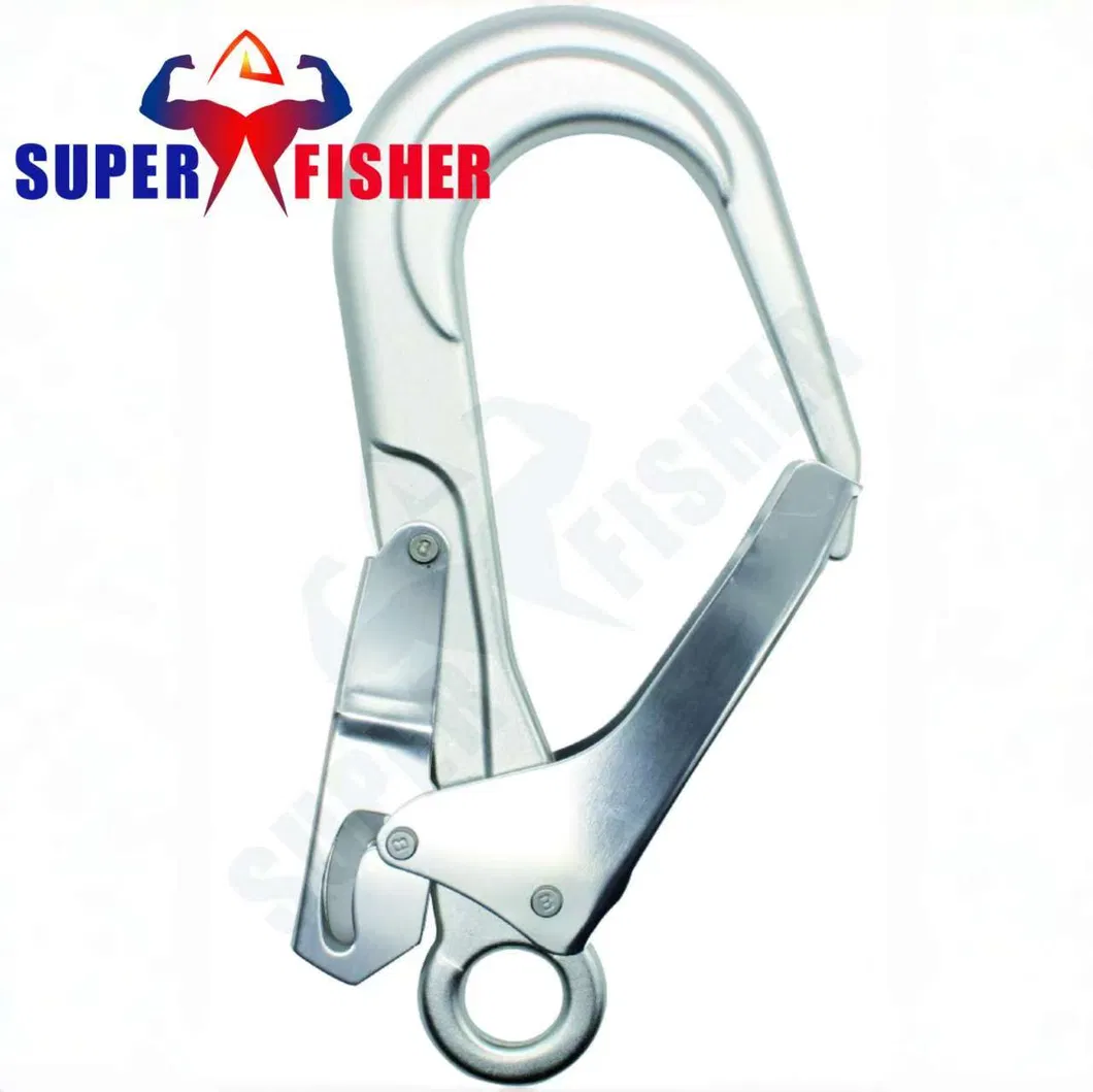 Aluminium snap hook with 56mm gate opening for safety harness and lanyard connections
