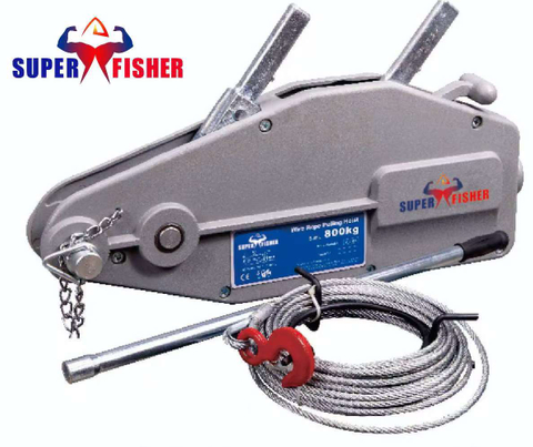 Heavy Duty Manual Wire Rope Puller Hand Winch Pulley Crane Pulling Hoist Trifor Lever Sling Type Aluminum Housing with Cable