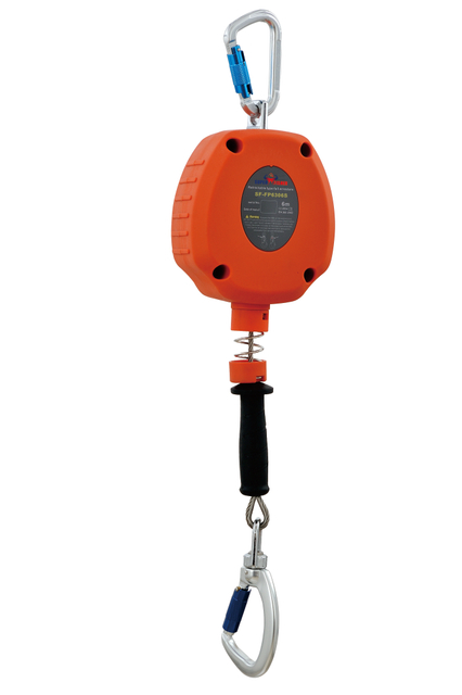 6 Meters En360 Safety Equipment Retractable Fall Arrester Self-Retracting Lifeline with Stainless Steel Rope Arrest