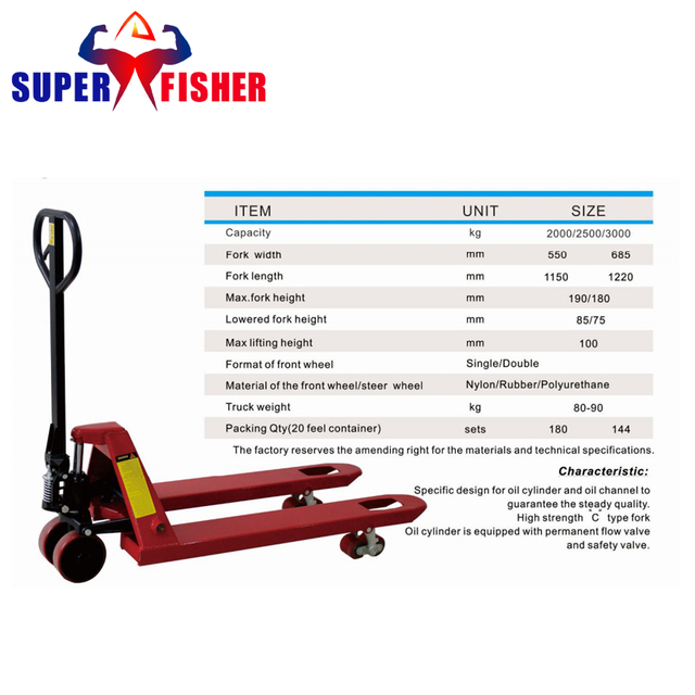 Forklift Hydraulic Manual Lift Hand Pallet Truck for Carrier Tray in Warehouse