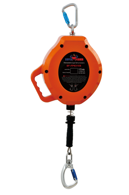 15 Meters En360 Safety Equipment Retractable Fall Arrester Self-Retracting Lifeline with Stainless Steel Rope Arrest