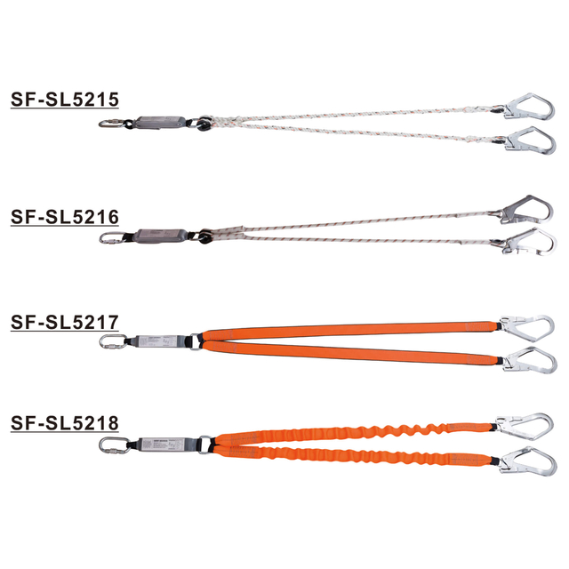 DOUBLE LANYARD WITH ABSORBER WITH CE CERTIFICATE