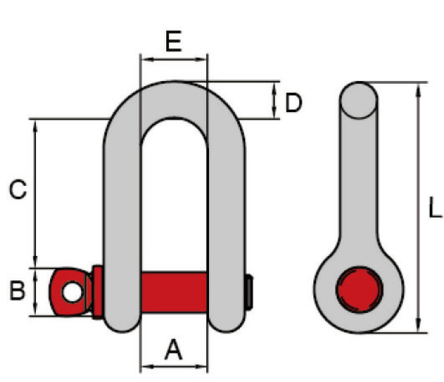 G-210 High Strength Screw Pin Dee Shackle