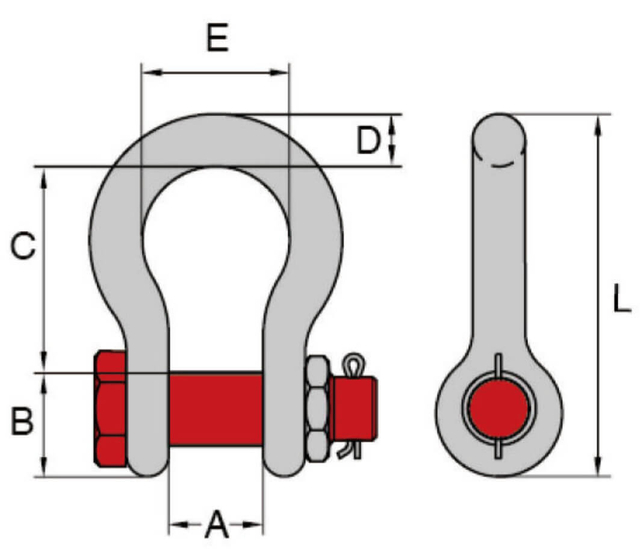 G-2130 High Strength Bolt Type Bow Shackle