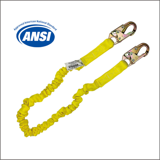 ELASTIC SINGLE LANYARD WITH ANSI Z359.13-2013
