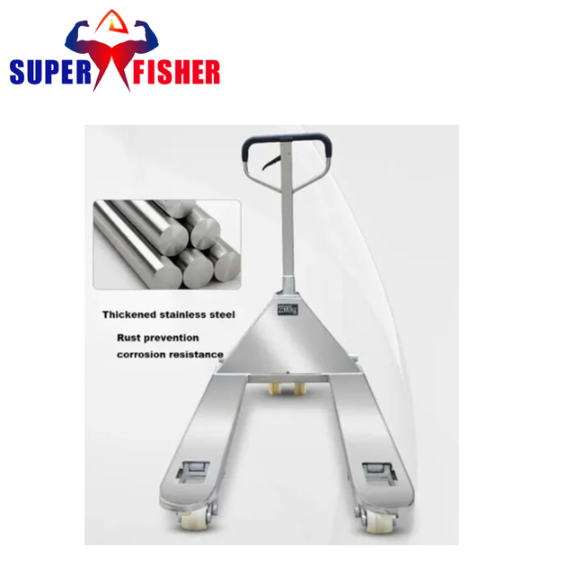 Stainless Steel Equipment Cargo Carrier Transporter Hydraulic Jack Hand Lift Pallet Truck