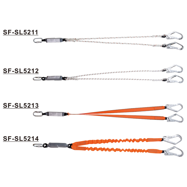 DOUBLE LANYARD WITH ABSORBER WITH CE CERTIFICATE