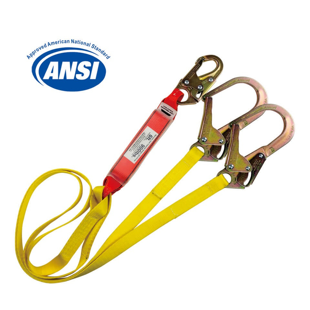 DOUBLE LANYARD WITH ABSORBER WITH ANSI Z359.13-2013