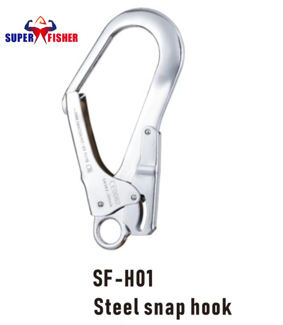 CE Certified 25kN China Factory Fall Protector Arrest Steel Forged Scaffolding Snap Safety Harness Lanyard Hook Carabiner /Karabiner