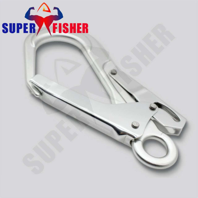 Oversize Opening 110mm Factory Fall Protector Arrest Safety Harness Lanyard Aluminium Snap Hook Carabiner /Karabiner