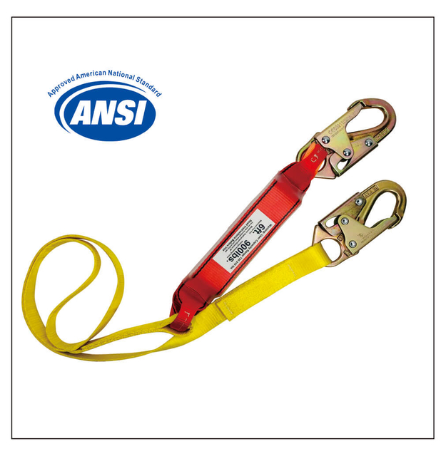 SINGLE LANYARD WITH ABSORBER WITH ANSI Z359.13-2013