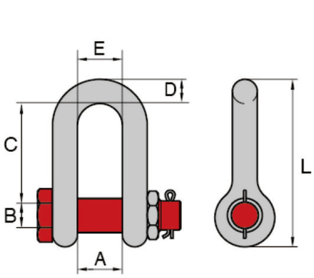 G-2150 High Strength Bolt Type Dee Shackle