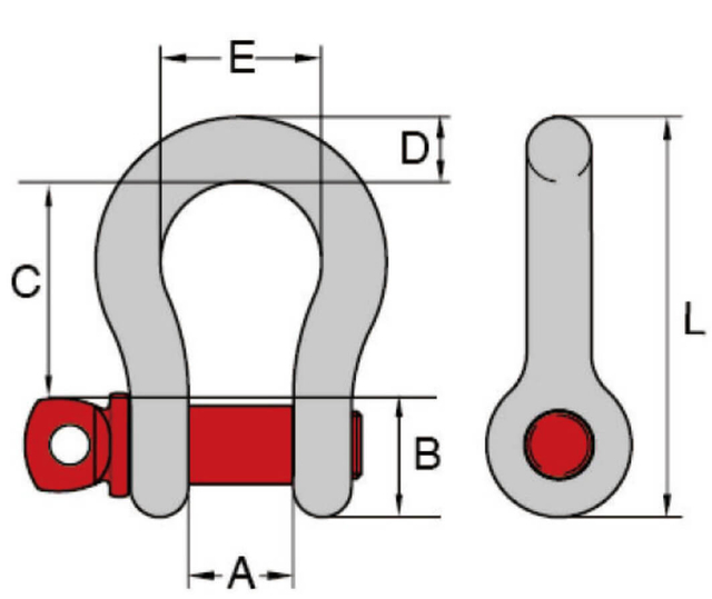 G-209 High Strength Screw Pin Bow Shackle