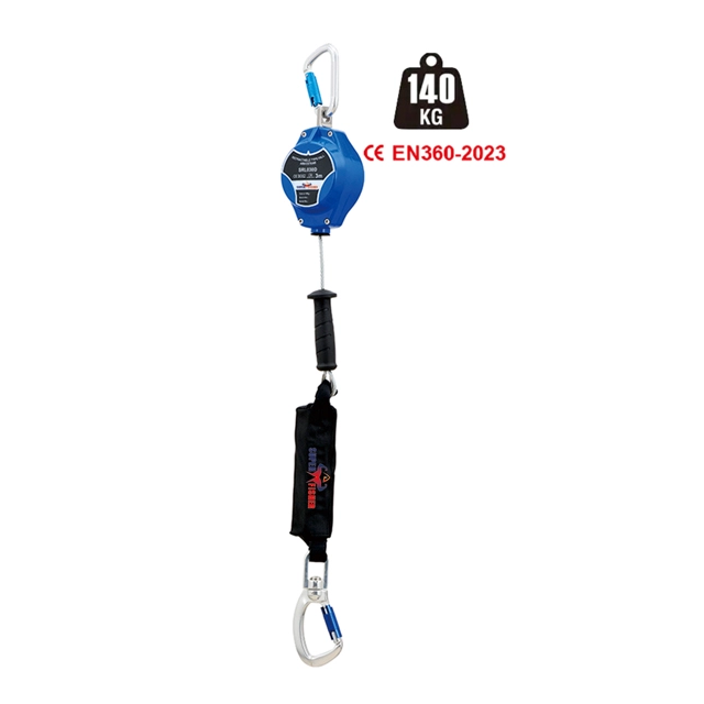 Latest OEM Falling Device CE 2023 Standard Retracting Lifeline Fall Arrester with Galvanized Steel Wire Rope And Energy Absorber