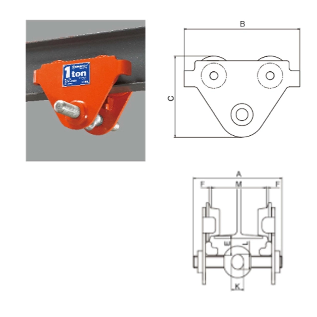 ATP 0.5ton Series Push Hand Manual Plain Trolley for Hoist Lifting Equipment