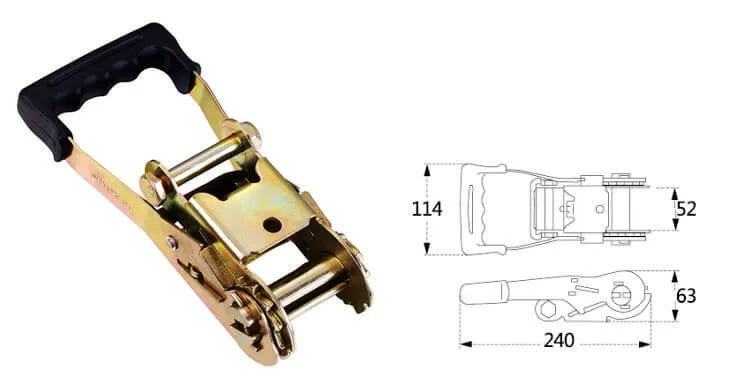 High-leverage ratchet mechanism reducing operator fatigue during load securing