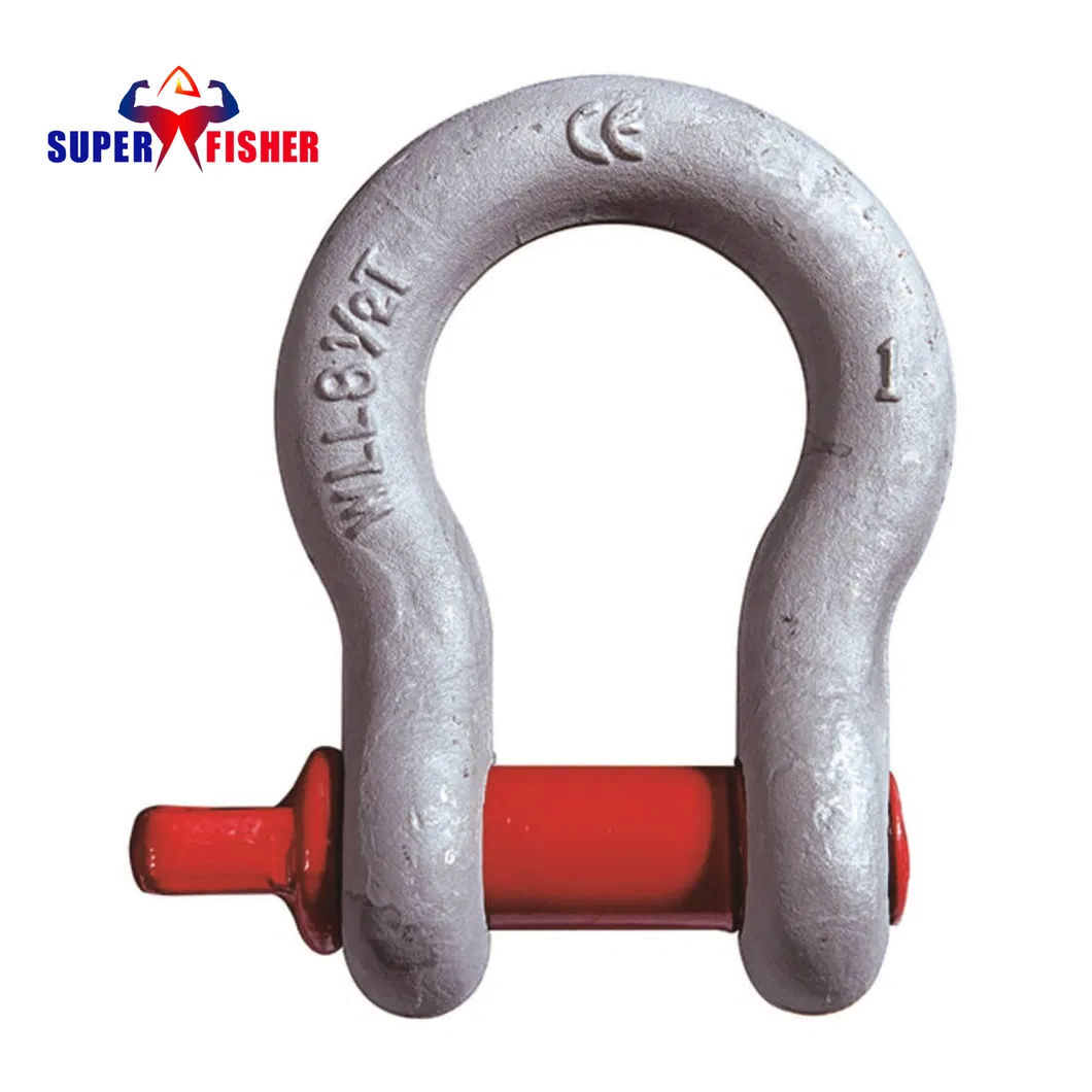 G209 High Strength Screw Pin Bow Shackle Dimensional Diagram and Specifications