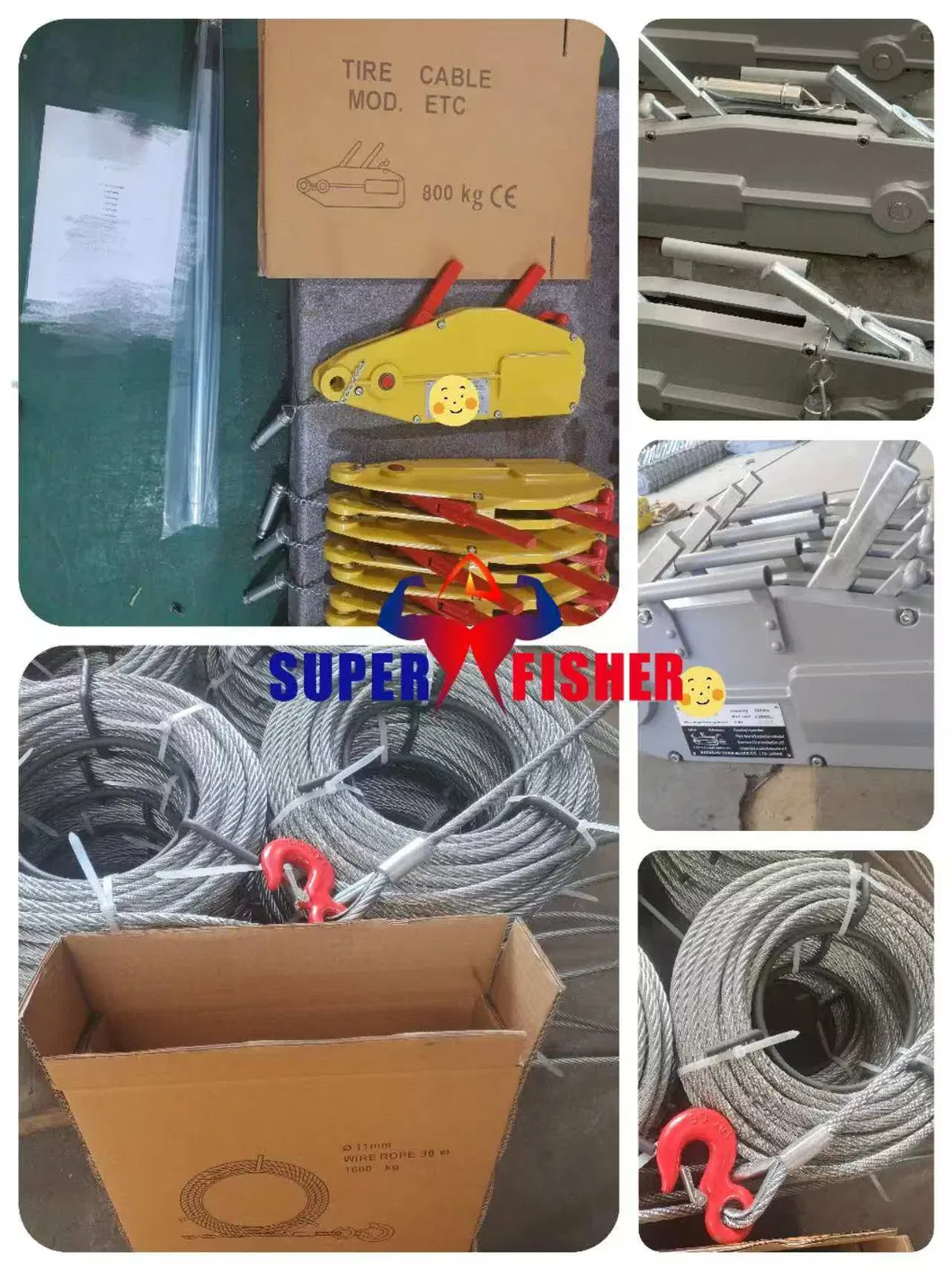 Trifor Lever Sling Type Pulling Hoist with specialized galvanized cable for emergency rescue