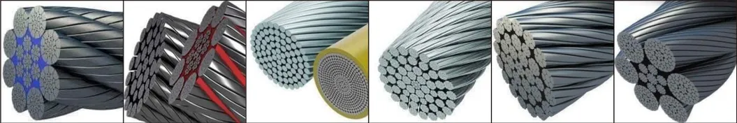 6X36 IWRC Hot Dipped Galvanized and PVC Coated Steel Wire Rope Cable for Construction Lifting Equipment