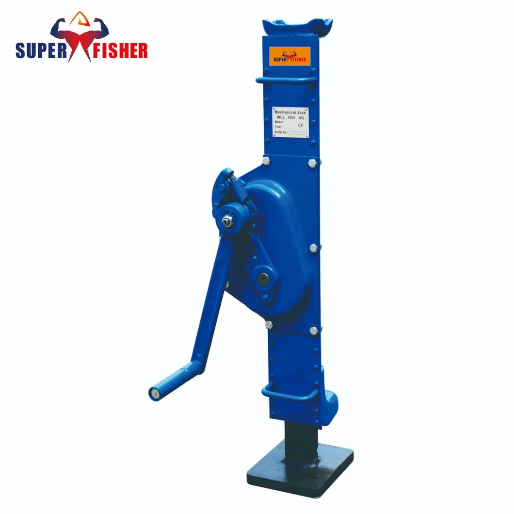 Heavy-Duty Mechanical Steel Jack with Folding Handle 1500 to 25000 KGS Capacity