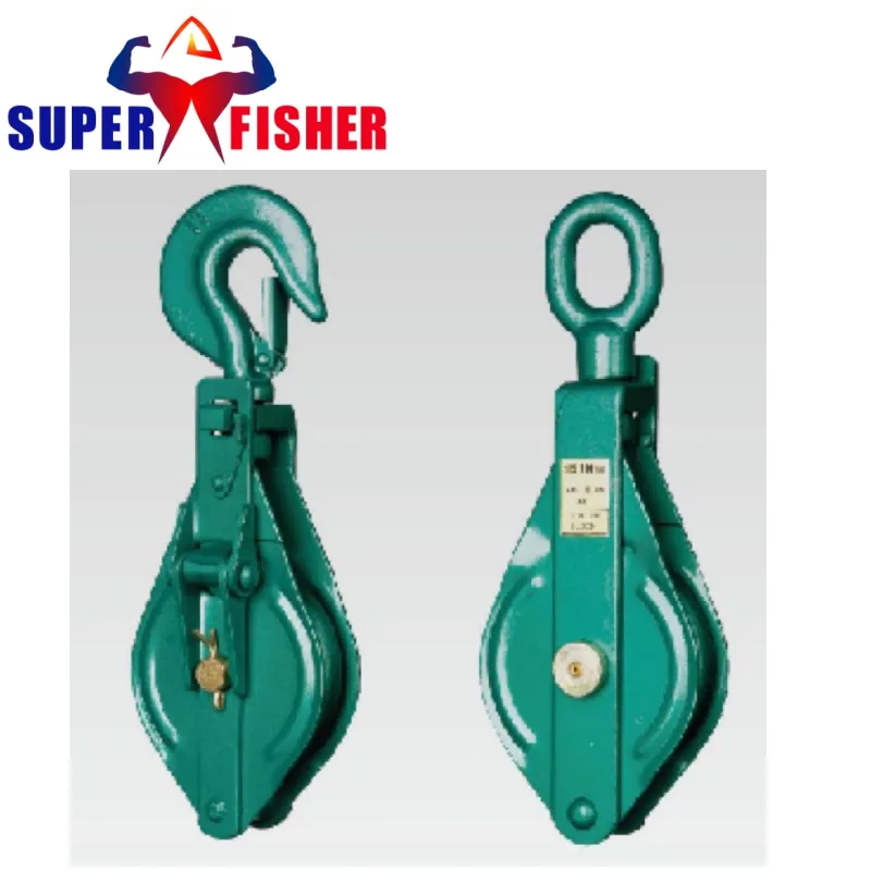 Heavy duty hook type snatch block with anti-corrosion surface treatment