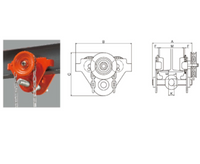 ATG Series 0.5t Manual Hand Chain Trolley for Hoist Loads