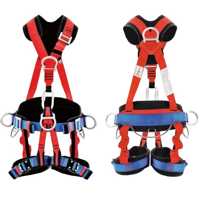Aluminum D-Ring Full Body Harness With Polyester Webbing For Fall Arrest