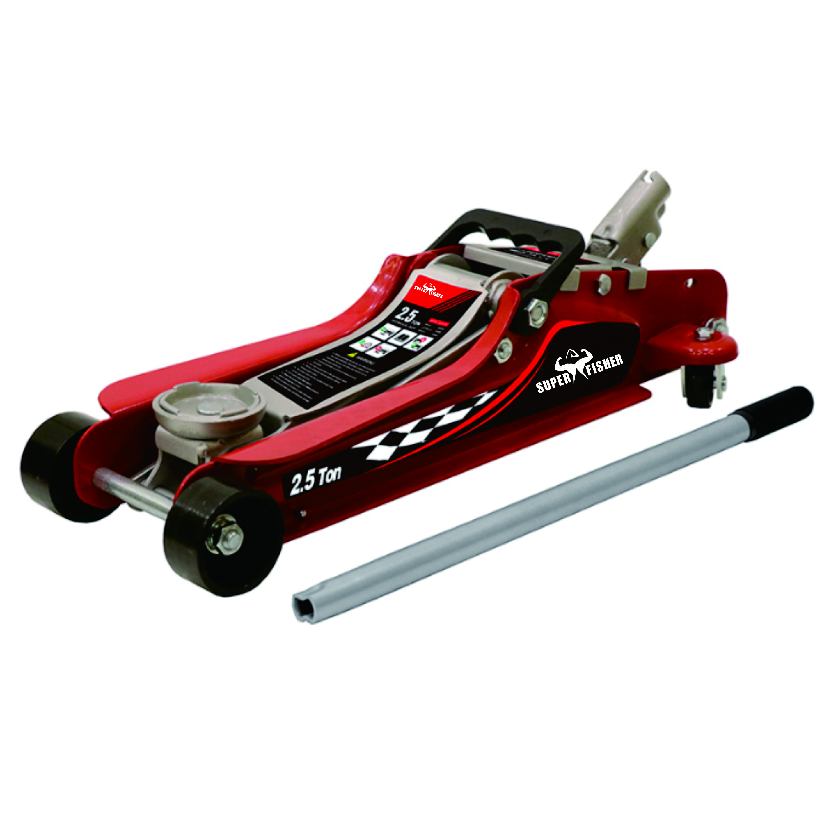 SF-FJ01 Heavy-Duty Hydraulic Floor Jack side profile showing thick steel frame